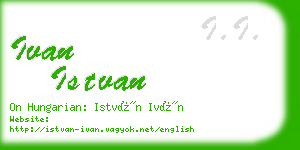 ivan istvan business card